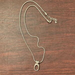 Brighton Silver Heart and Oval Badge Clip Necklace